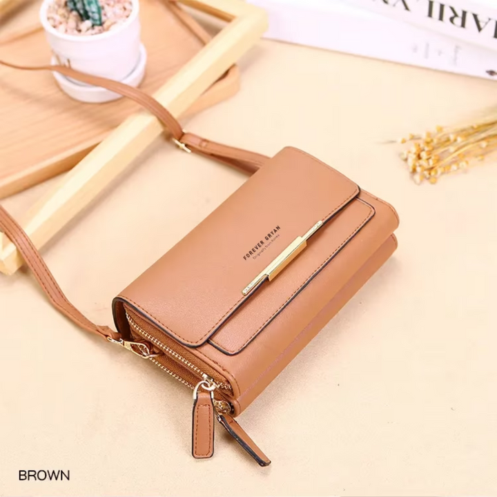 Women's everyday PU leather crossbody bag, multi-pocket & chic for all essentials.