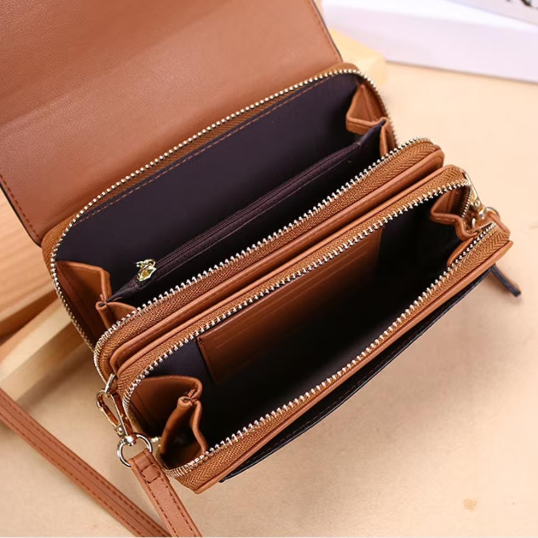 Chic PU leather multi-pocket crossbody for women, a fashionable everyday bag.