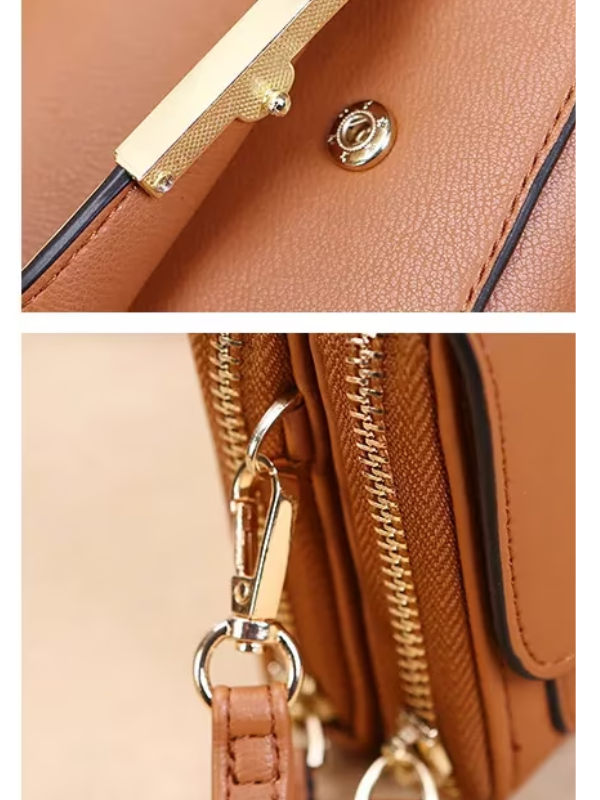 Daily fashion: women's PU leather multi-pocket shoulder bag, highly versatile.