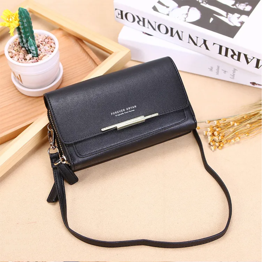 Organized PU leather women's crossbody, multi-pocket for all your essentials.
