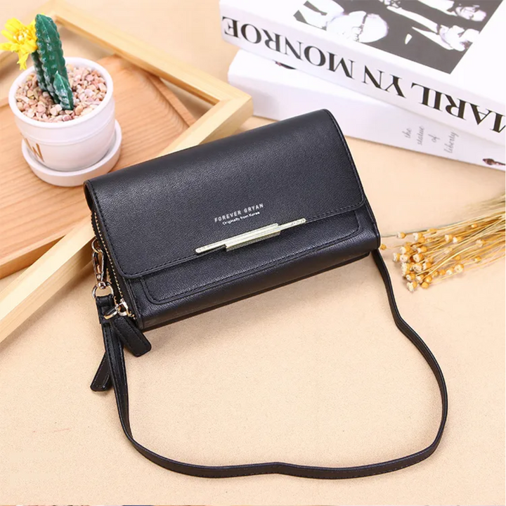 Organized PU leather women's crossbody, multi-pocket for all your essentials.