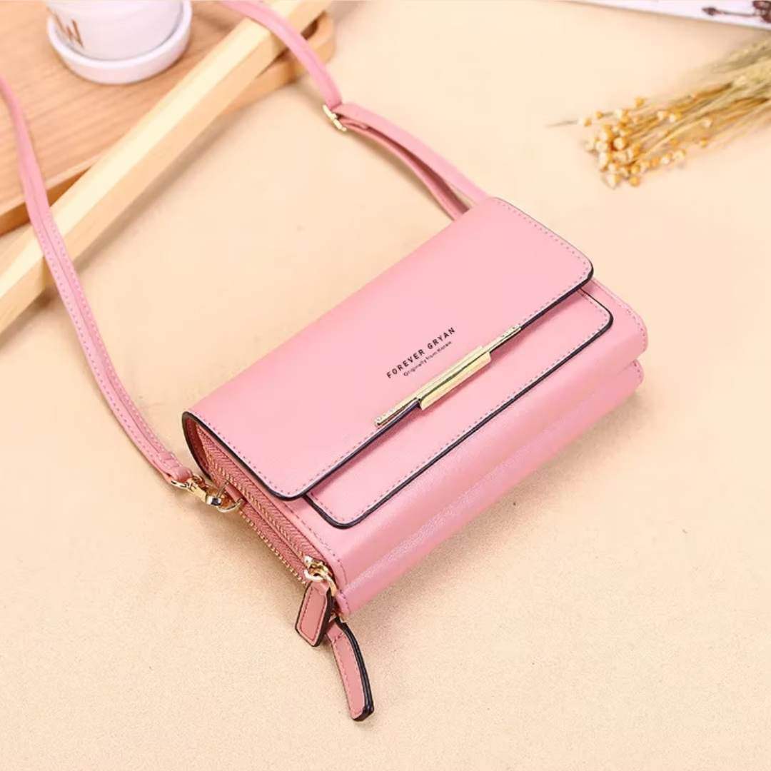 Chic women's multi-pocket PU leather shoulder bag, versatile for any outfit.