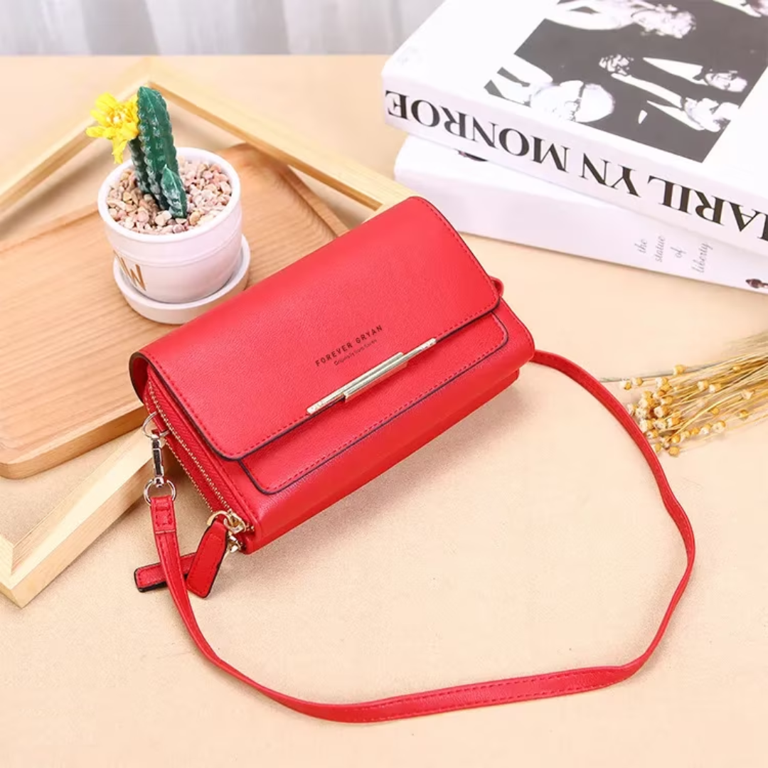 Women's travel-friendly multi-pocket PU leather crossbody, great for organization.