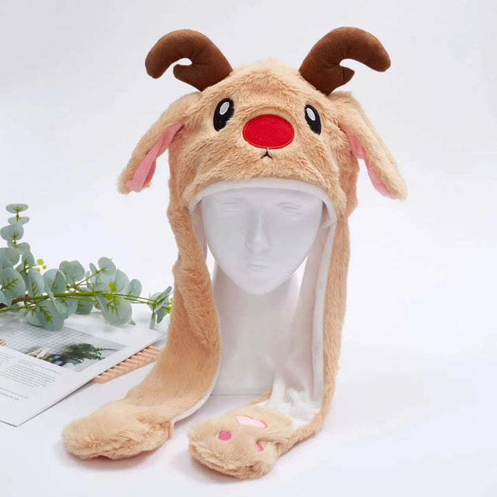 Dog character moving ears hat, a funny novelty gift & party item.