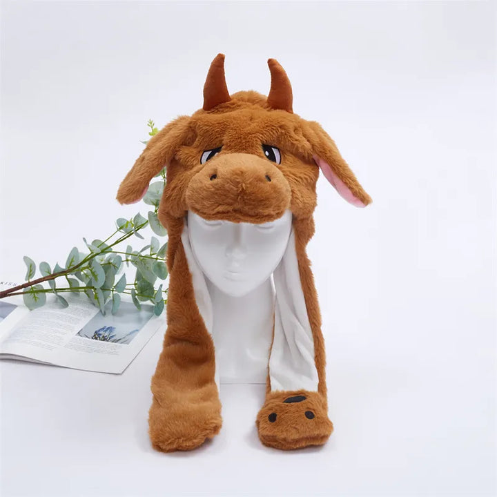 Cute rabbit moving ears hat, a playful interactive accessory for parties.