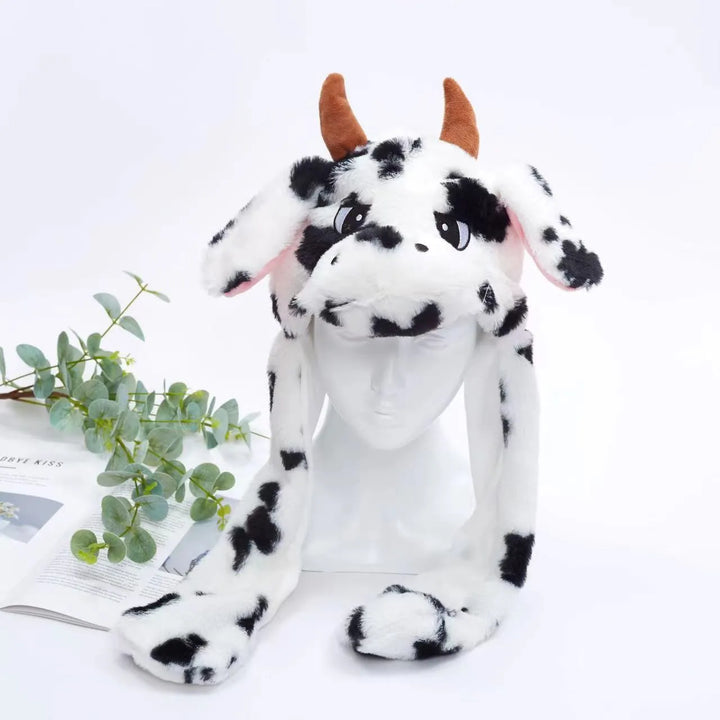 Unicorn moving ears hat, soft character headwear for cosplay and fun.