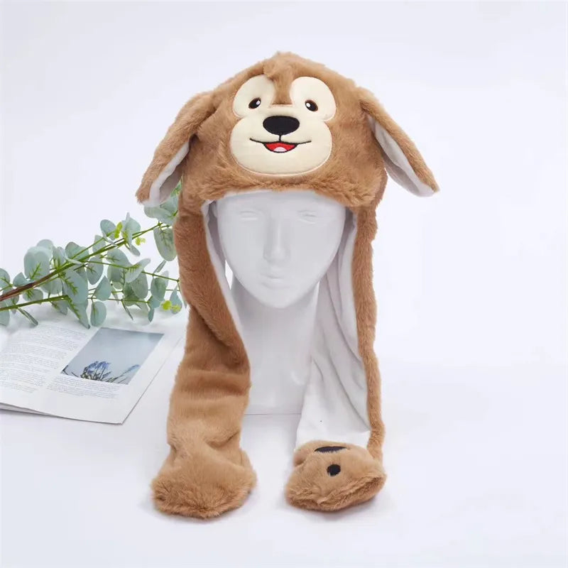 Interactive cartoon moving ears hat, a playful accessory for dress-up.