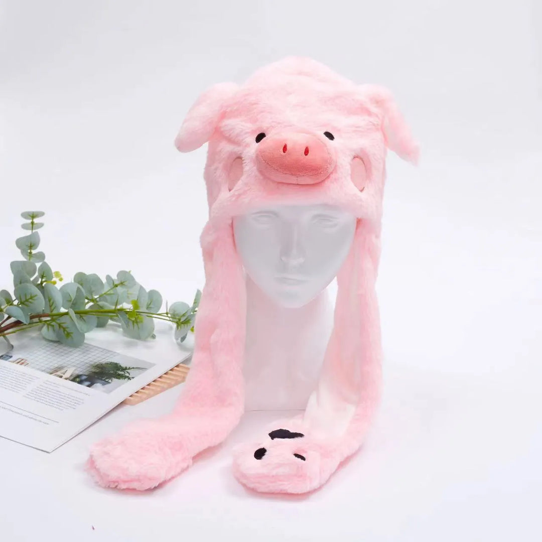 Magical unicorn moving ears hat, interactive character headwear for parties.