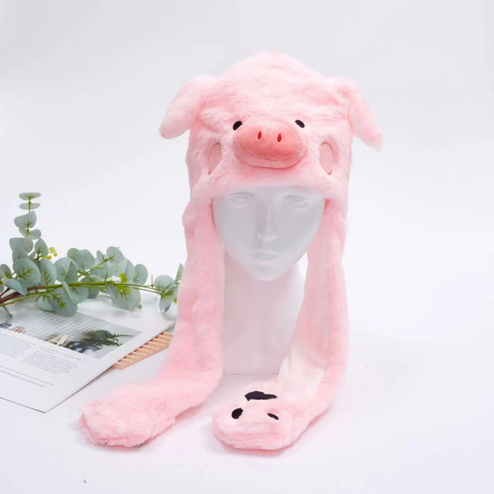 Magical unicorn moving ears hat, interactive character headwear for parties.