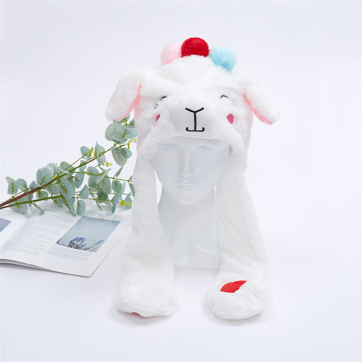 Lively dog moving ears hat, interactive headwear, a humorous gift.