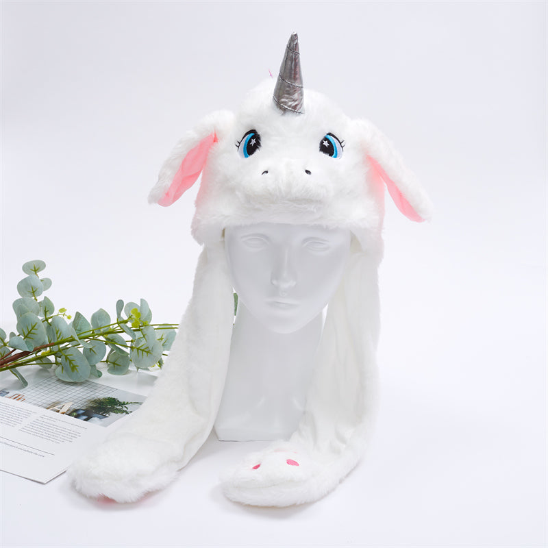 Fun character moving ears hat, unisex interactive headwear for parties & cosplay.