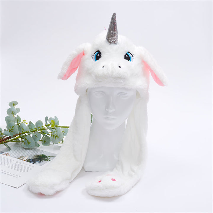 Fun character moving ears hat, unisex interactive headwear for parties & cosplay.