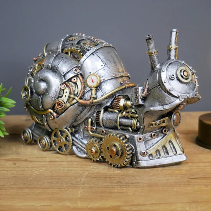Distinctive steampunk animal figurine, a unique home decor gift, industrial art for modern interiors.