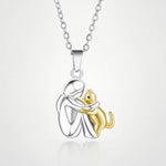 Girl with cat gold necklace