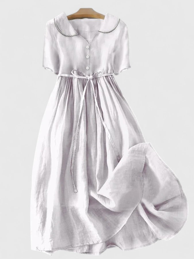 Women's Elegant Dress - Light Purple, White