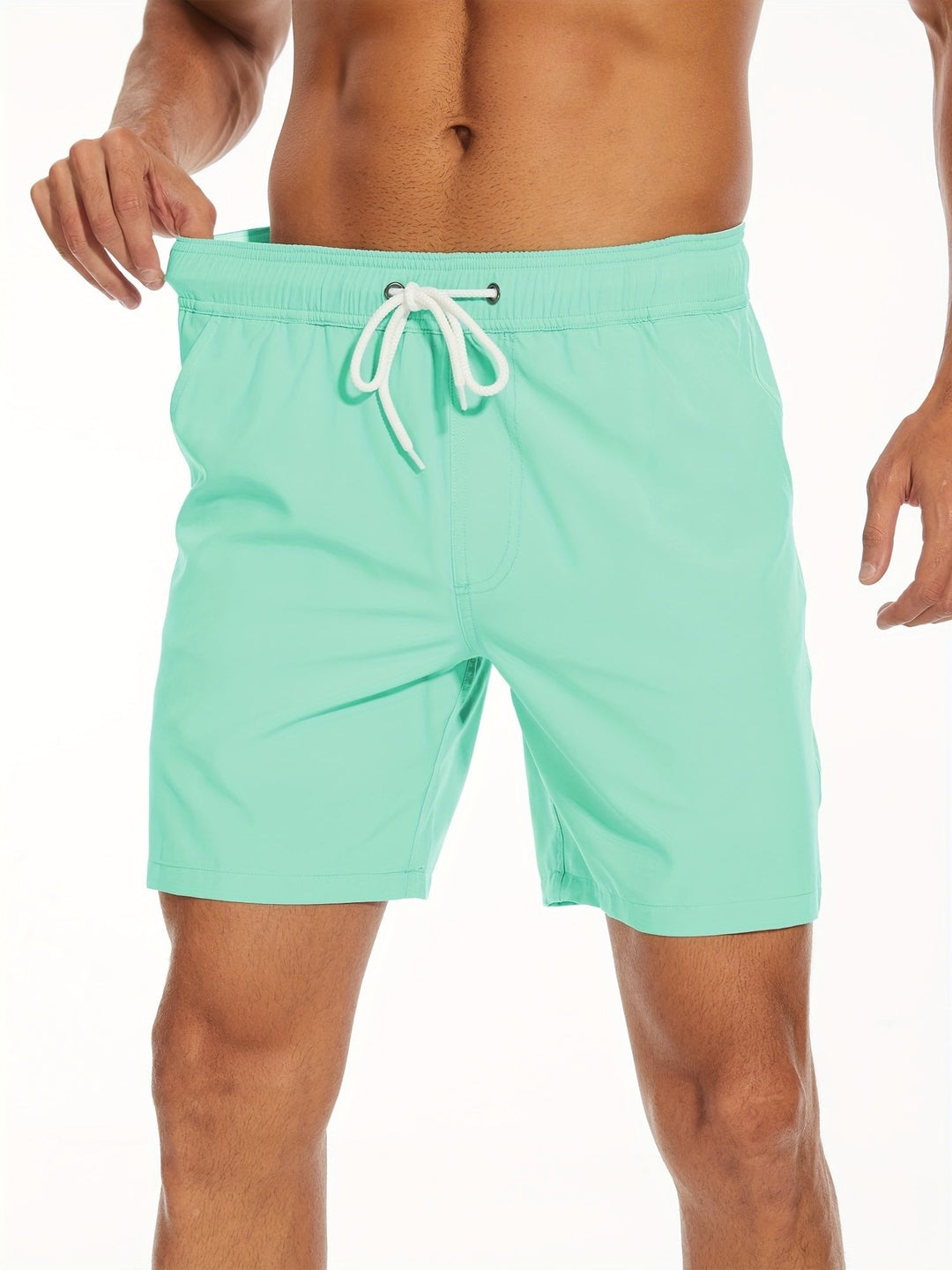 Sporty quick-dry men's swim shorts, ideal for swimming, beach, and pool.