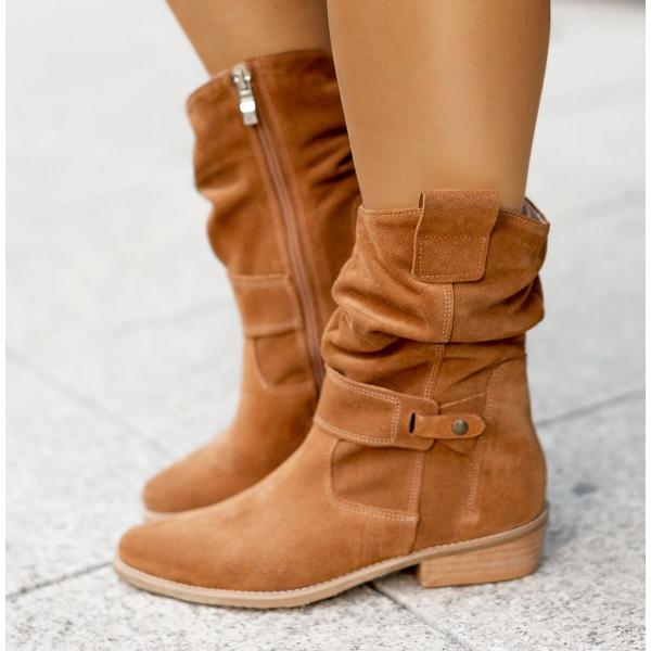 Comfortable women's Rosalie slouch ankle boots, low block heel, ideal for fall & winter outfits.