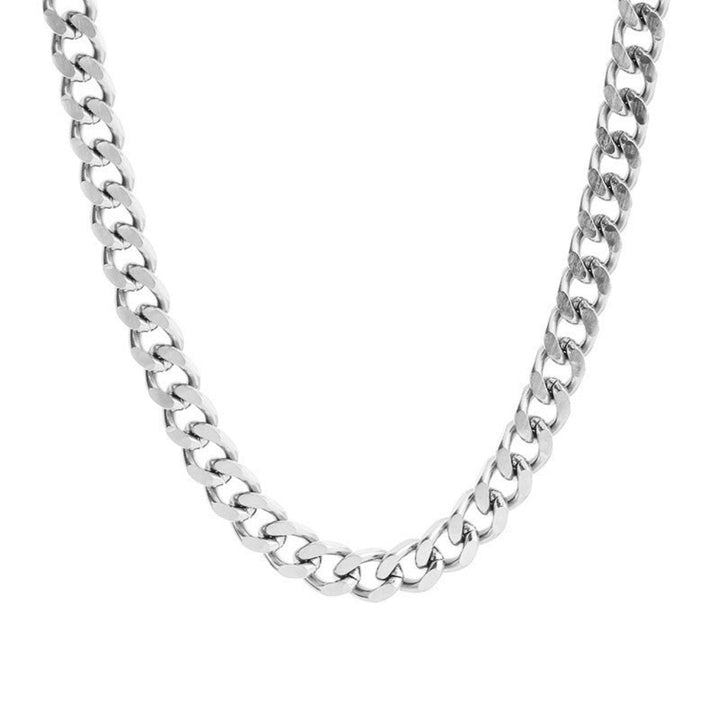 Modern gold-tone steel minimalist necklace & bracelet set. Unisex fashion jewelry with simple design for versatile wear.