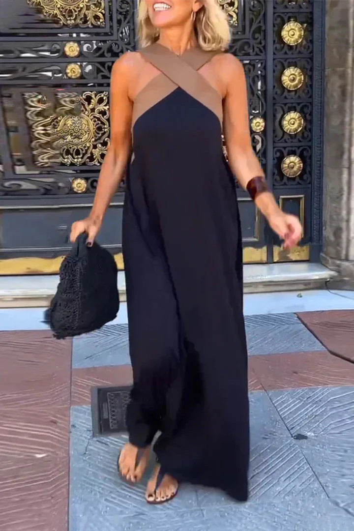 Women's Cross-Neck Maxi Dress