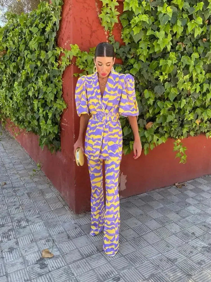 Women's Purple/Yellow Coordinated Set