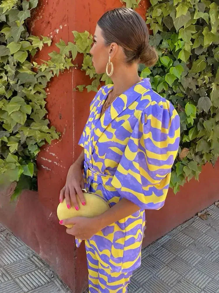 Women's Purple/Yellow Coordinated Set