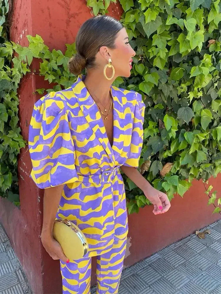 Women's Purple/Yellow Coordinated Set