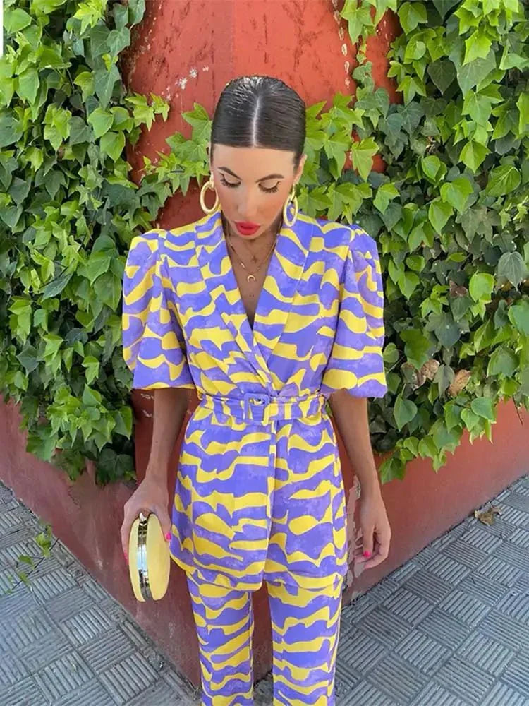 Women's Purple/Yellow Coordinated Set