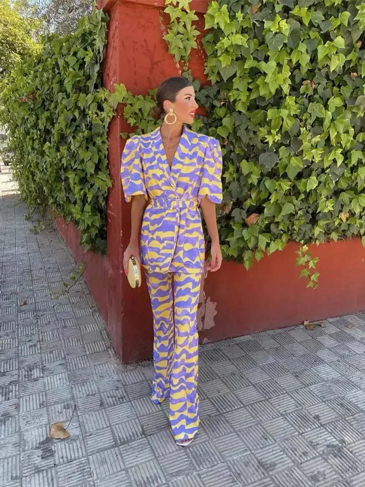Women's Purple/Yellow Coordinated Set