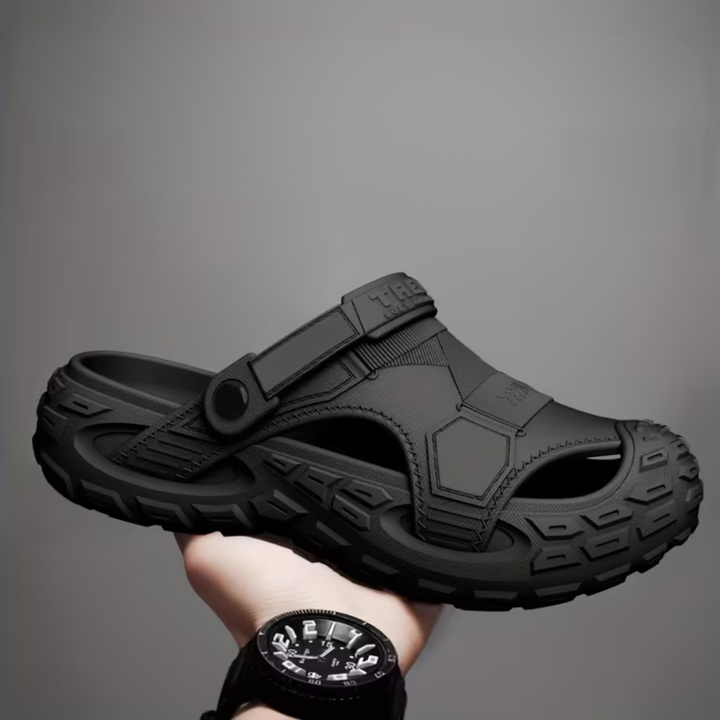 Men's orthopedic slip-on clogs with ergonomic footbed and adjustable strap for daily comfort.