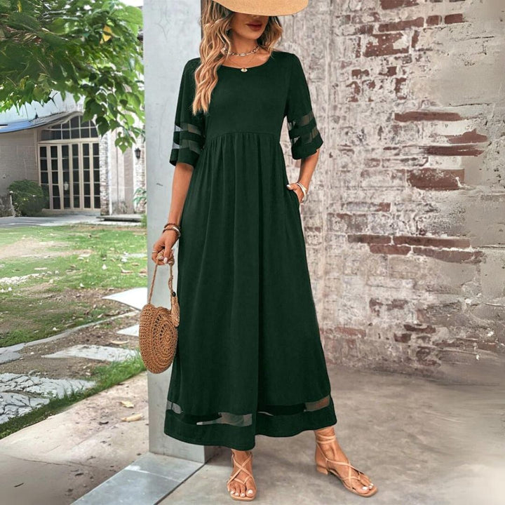 Flattering burgundy midi dress for women, elegant style provides tummy control for a sleek look.