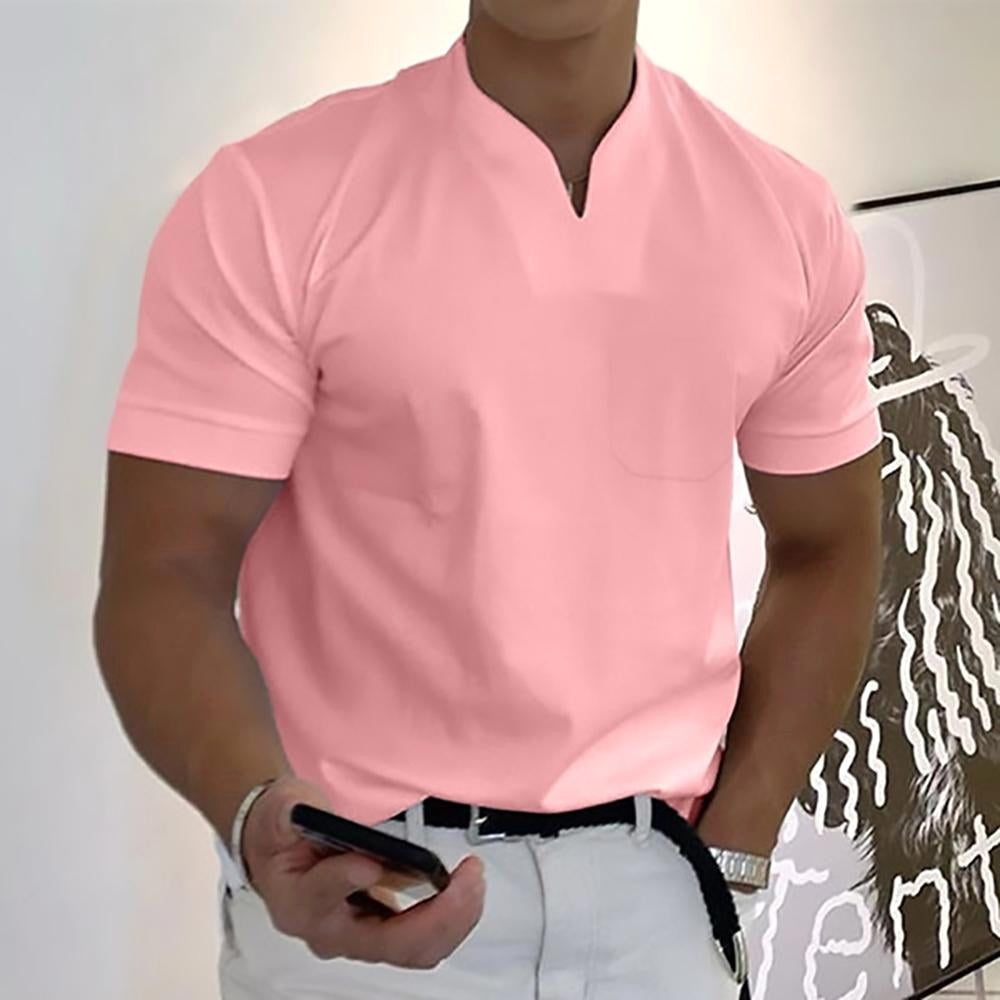 Stylish smart casual men's V-neck t-shirt, tailored fit & short sleeves. A comfortable men's fashion staple.