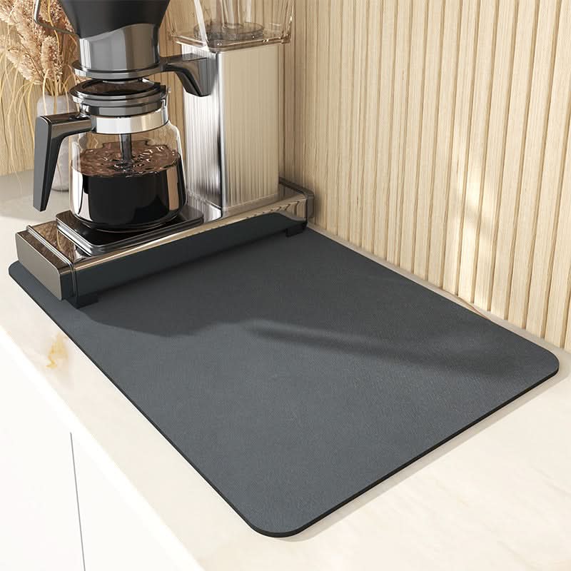 Diatomite quick-dry mat, perfect kitchen accessory for spotless countertops & fast dish drying.