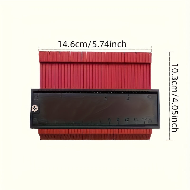 Shape measurement contour tool for exact duplication of profiles, useful for carpet fitting & DIY.
