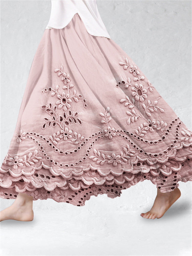 Boho Chic Printed Midi Skirt - Women's Flowy Fit