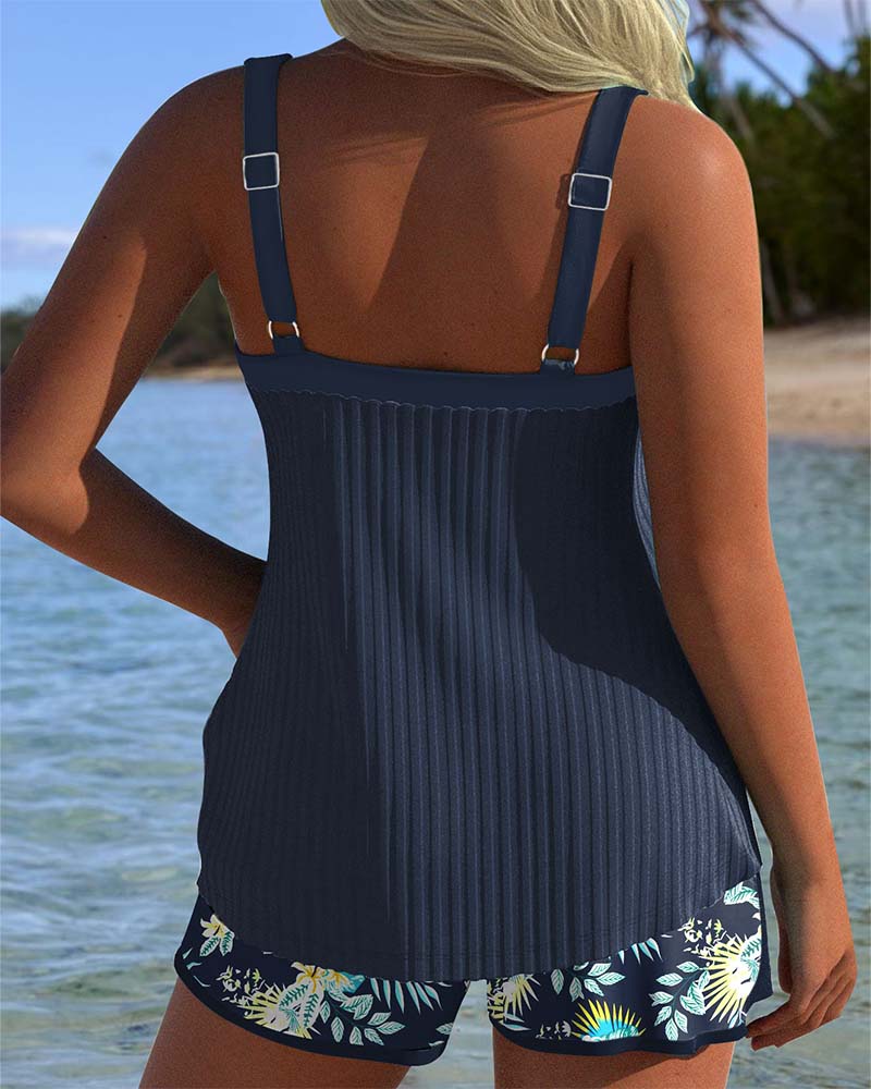 Women's Striped Tankini with Beach Shorts