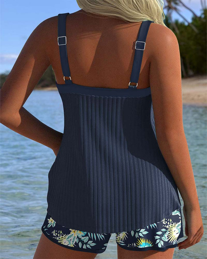 Women's Striped Tankini with Beach Shorts