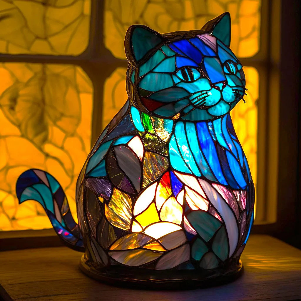 Eye-catching unicorn decor: a vibrant stained glass effect table lamp.