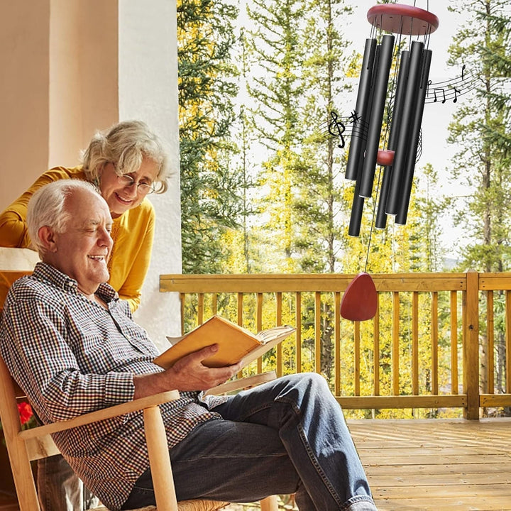 Elegant deep tone aluminum wind chimes, adding tranquil melodies to any garden or backyard space.
