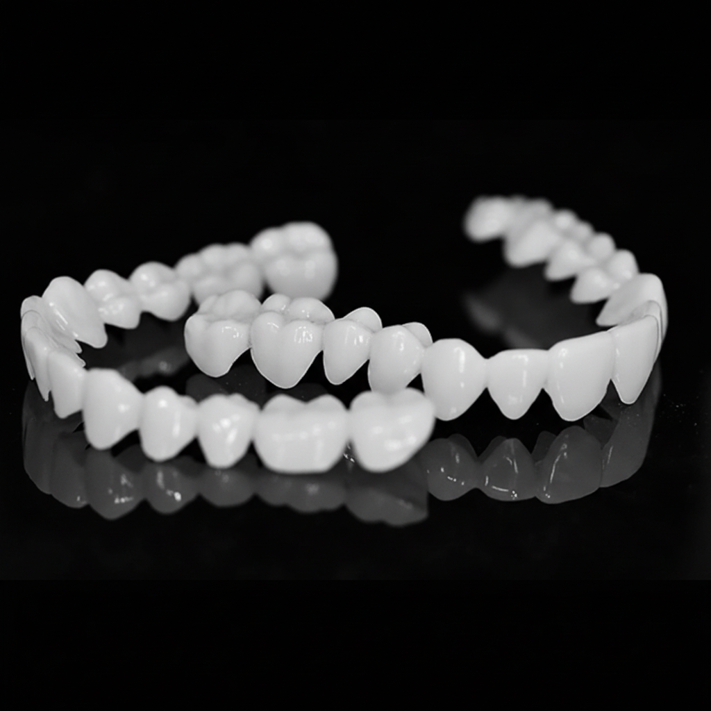 Reusable instant smile veneers, providing a confident and brighter dental look.