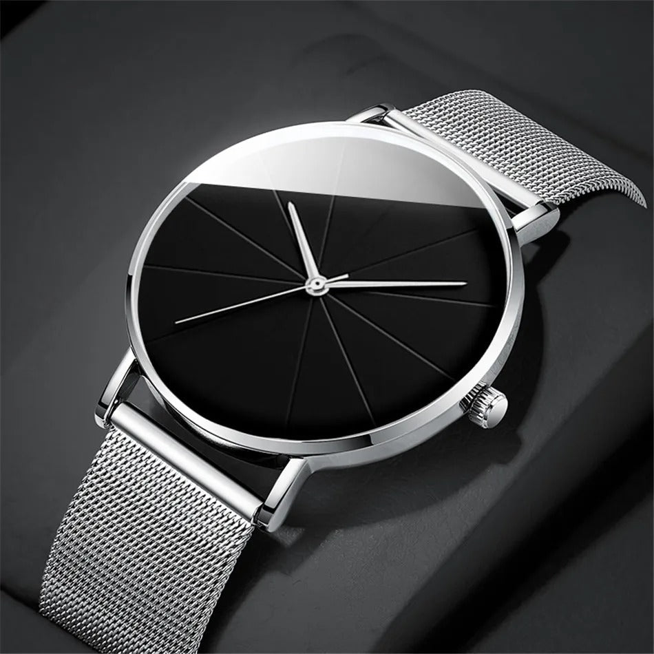 Professional men's stainless steel dress watch, classic design for sophisticated men.