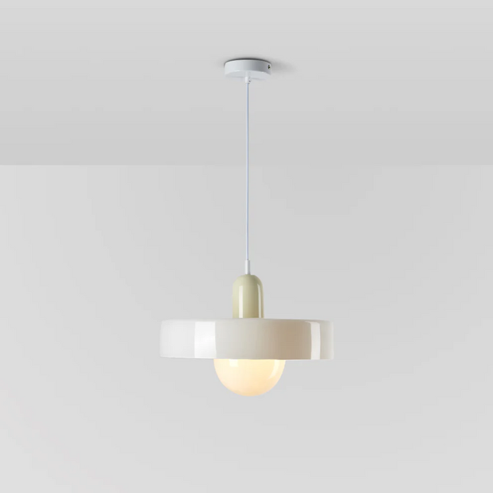 Modern glass LED pendant, GloboLuxe ceiling fixture enhancing interior design.