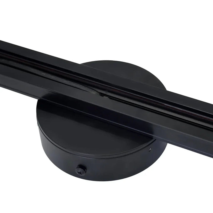 Sleek black pendant light rail. Adjustable ceiling fixture for dynamic home lighting.