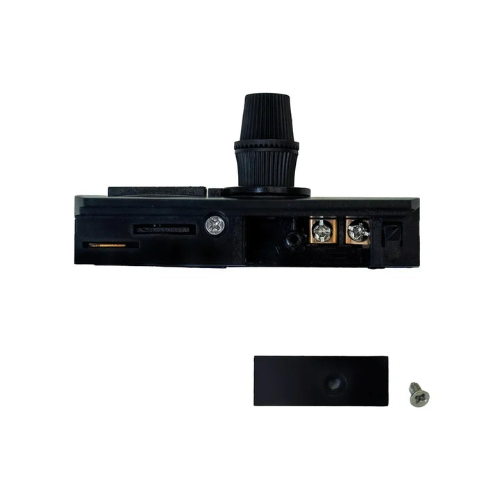 Contemporary black adjustable pendant light rail. Custom interior lighting solution.