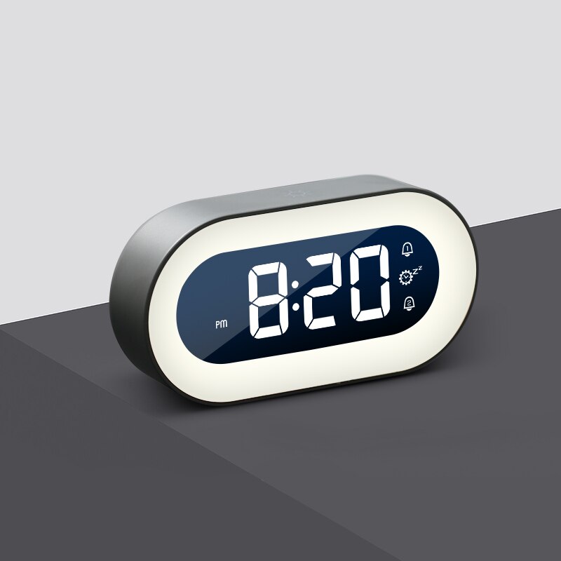 Essential LED alarm clock for any bedroom, enhanced with a practical night light
