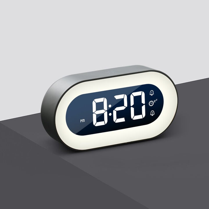Essential LED alarm clock for any bedroom, enhanced with a practical night light