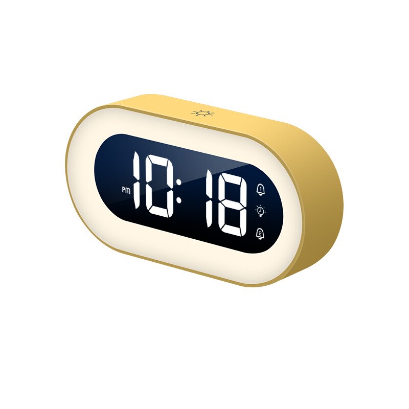 LED bedside clock with multiple alarm settings and a convenient night light feature