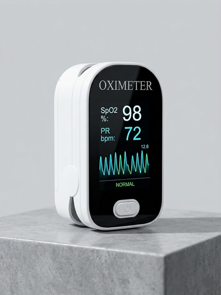 Digital fingertip oximeter monitor for non-invasive SpO2 and pulse rate readings
