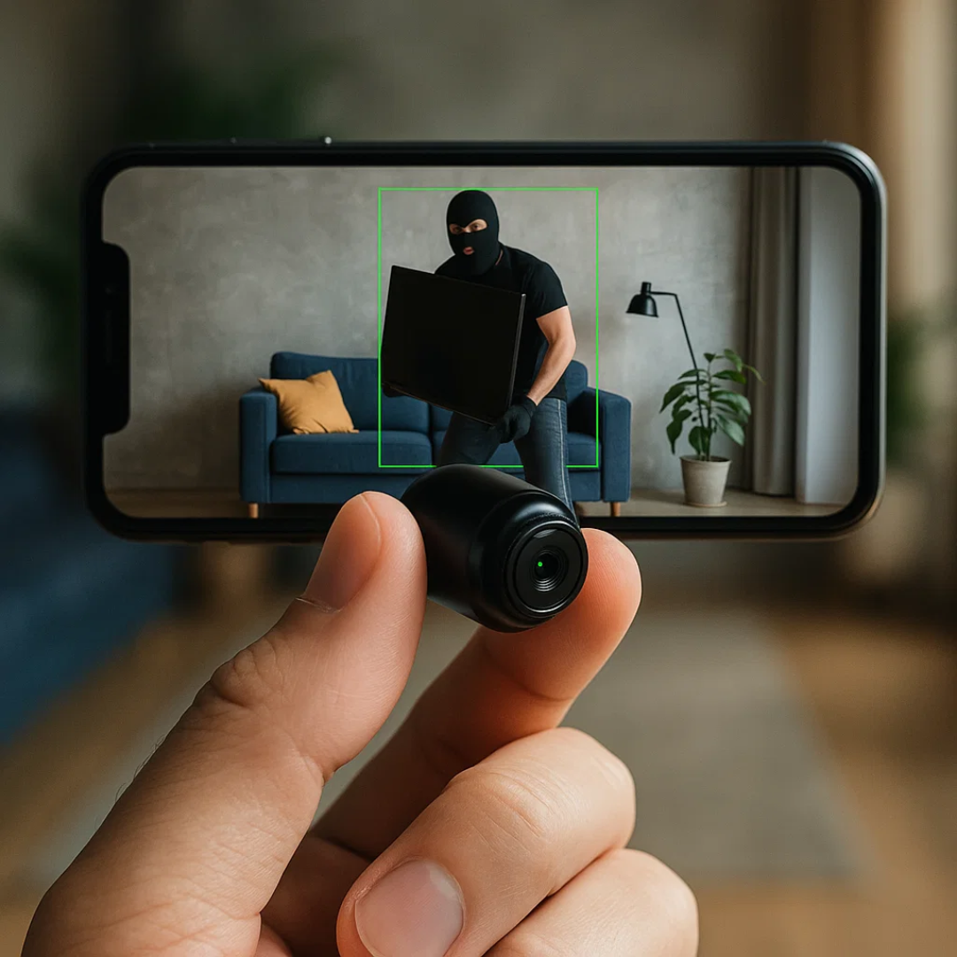 Discreet wireless 1080P nanny cam with audio for home security monitoring.