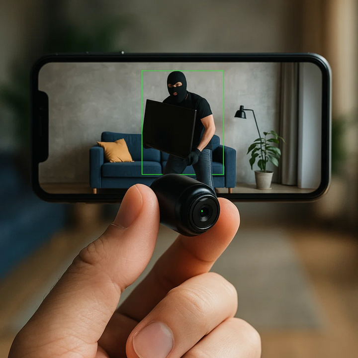 Discreet wireless 1080P nanny cam with audio for home security monitoring.