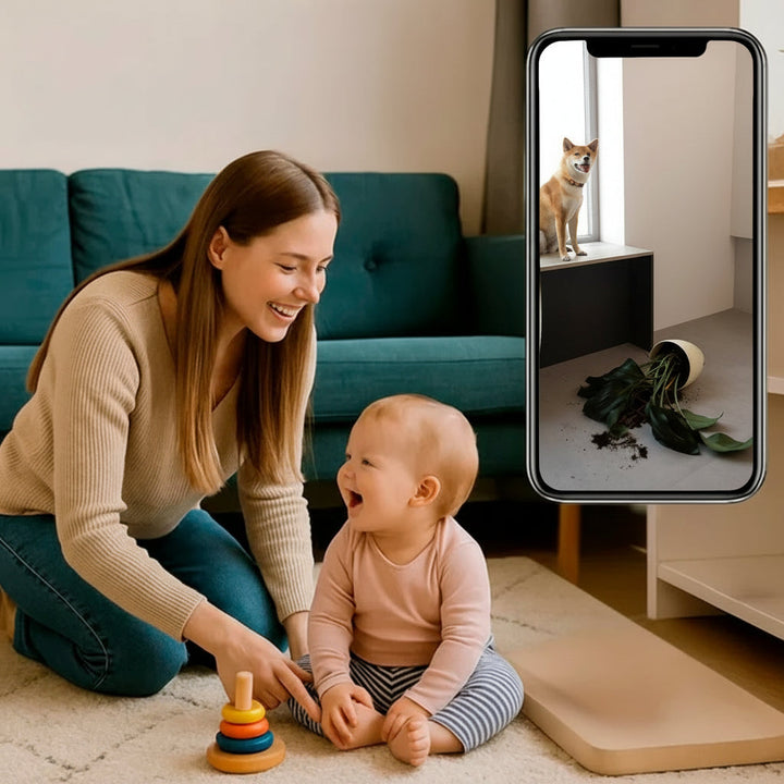 1080p wireless camera with audio surveillance capabilities, perfect for nanny monitoring.